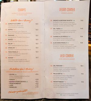 Menu page at SVAAdish at SVAAdish in Hamburg
