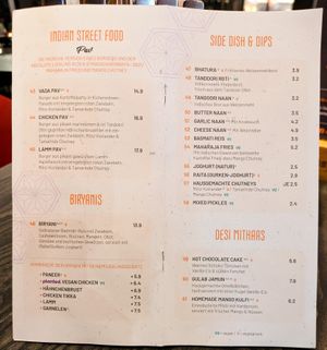 Menu page at SVAAdish at SVAAdish in Hamburg