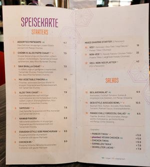 Menu page at SVAAdish at SVAAdish in Hamburg