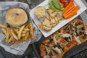 Beyond burger, hummus and pita bread, and pizza at Galway Bay in Ocean Shores