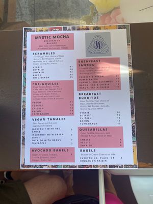 Menu   at Mystic Mocha in San Diego