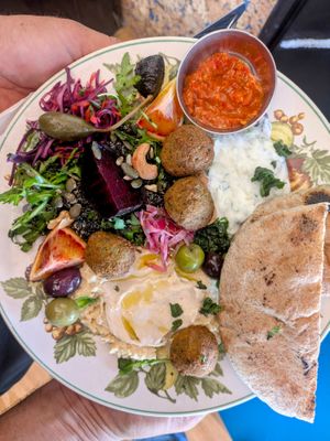 Falafel Mezze at Ellies Soul Kitchen in Helston