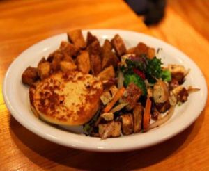 the vita: veggies, red onion, garlic and spinach. at Cafe Gertrude in Portland