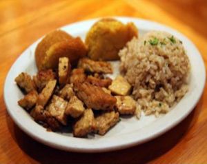 pdx breakfast: organic tempeh, brown rice and toast at Cafe Gertrude in Portland