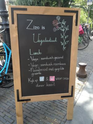 Sign on the street at Zizo in Utrecht