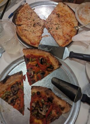 Cheeseless veggie pizza and gluten-free vegan cheese pizza! at Black Sheep in Beaufort