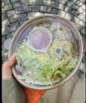 vegan momos with salad  at Miss Momo in Bern