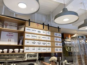 All vegan flavours clearly shown with green “vegan” label. Including dark chocolate and rice milk ice creams as well as many fruit sorbets  at Gelateria Gentile  in Bari