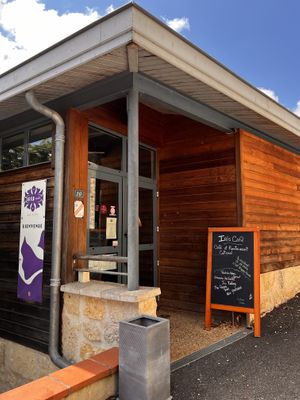 Entrance to inside restaurant   at Iris Café in Bardigues