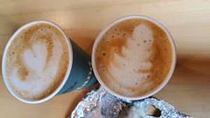 Oat lattes at Woodland Baking and Coffee in Stowe