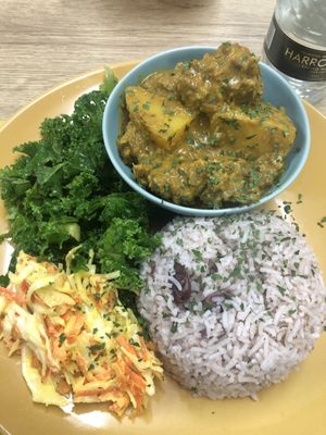 No mutton curry with rice and salad   at Leah's Place  in Wolverhampton
