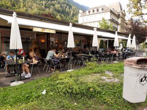 Outdoor seating at Truly Asia in Interlaken
