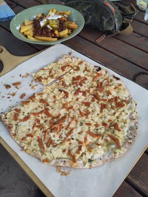 Flammkuchen Zwiebeln und Schmeckt at Kiosk an der Schlicht in Neuhofen
