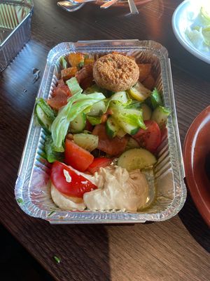Mix of salad and dreamy falafel at La Beirut in Motala