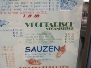 Menu at De Blauwe Schuit in Leuven