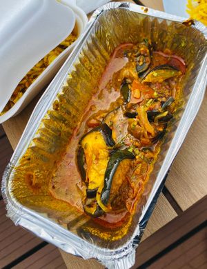 Eggplant curry at Kashmir in Brasov