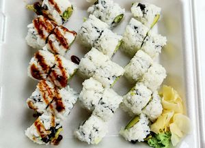 Tempura asparagus & avocado rolls at Zen in Noblesville