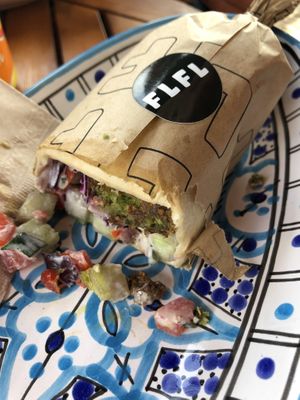 Half the normal falafel wrap . Also sell xl wrap   at FLFL Haarlem in Haarlem