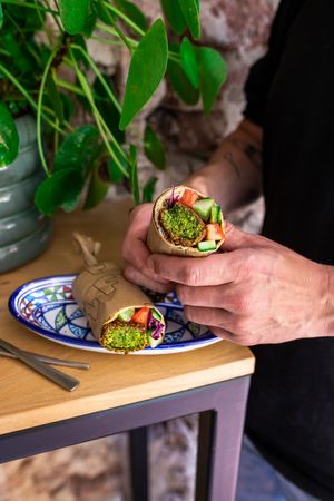 Falafel wrap at FLFL Haarlem in Haarlem