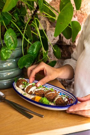Falafel balls at FLFL Haarlem in Haarlem