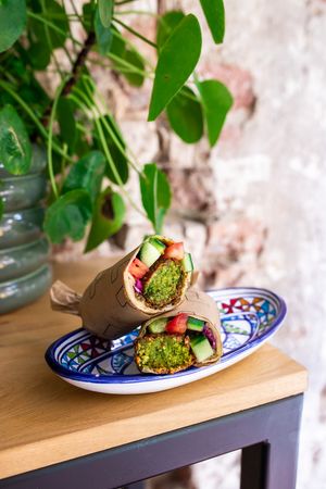 falafel wrap at FLFL Haarlem in Haarlem