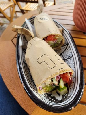 Small falafel wrap at FLFL Haarlem in Haarlem