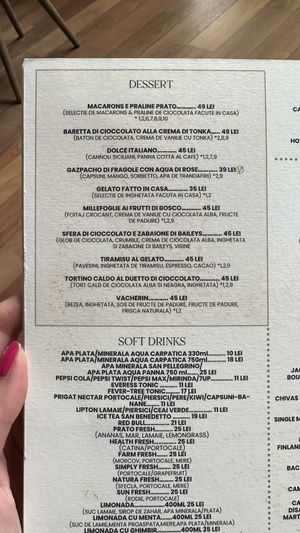 Updated menu 2023. There is also a raw vegan cake available - in the refrigerator, together with the cakes not listed in the menu.  at Prato in Brasov