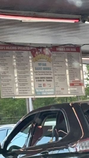 Menu  at Red's Root Beer in Paw Paw