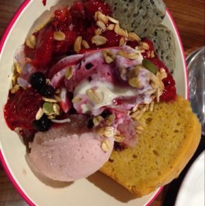berry parfait (sideways) at Aju in Osaka