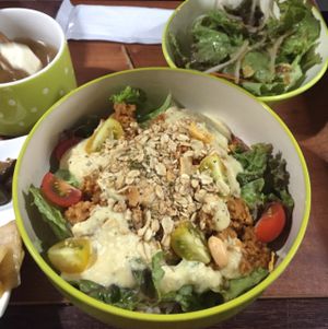 open burrito bowl at Aju in Osaka