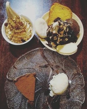 the granola maple sirup ice cream is a bomb ! at Aju in Osaka