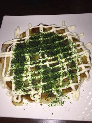 Okonomiyaki  at Aju in Osaka