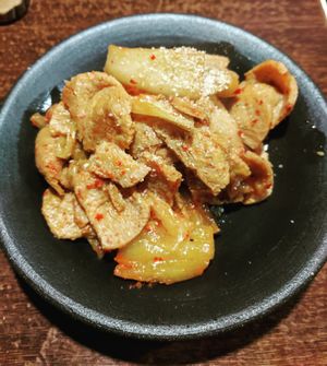 Vegan kimchi pork at Aju in Osaka