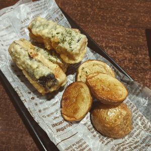 Vegan fried fish with potatoes at Aju in Osaka