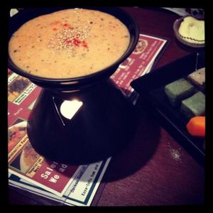 vegan fondue at Aju in Osaka