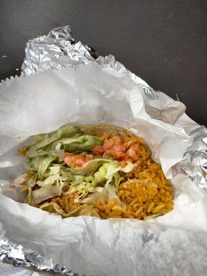 Nice double soft taco shell at Edgewater Tacos in Chicago