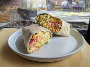 Tofu Wrap at Le Philtre Café in Quebec