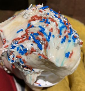 Salted Caramel  w/sprinkles on a sugar cone at Charlie & Munco's in North Wildwood