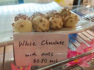 White chocolate balls with nuts at The Social Kitchen - YMCA in Central Singapore