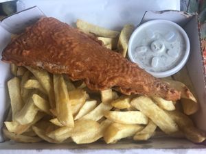 Vegan Fish and Chips with Vegan Tartar Sauce at Every Fish Bar in Harrow