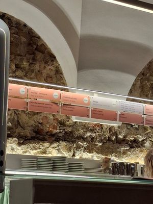 Clearly labeled vegan options for ice cream at Gelateria Romantika 2 in Ljubljana