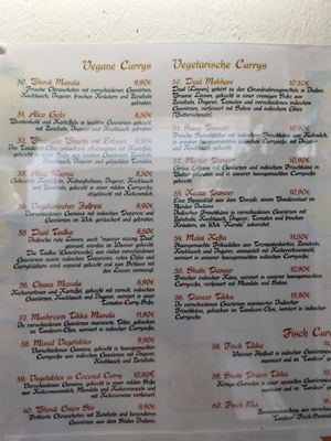 Vegetarian and vegan curries at Naan & Curry in Mannheim