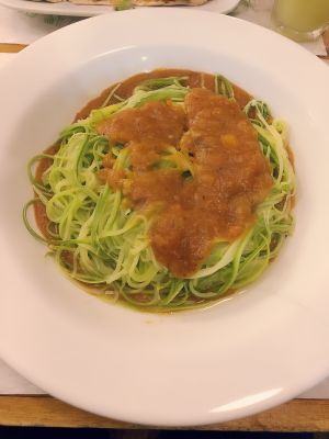 Espaguete de abobrinha com molho de tomate, muito bom at Bio Carioca in Rio De Janeiro