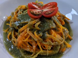 Carrot noodles with pesto at Bio Carioca in Rio De Janeiro