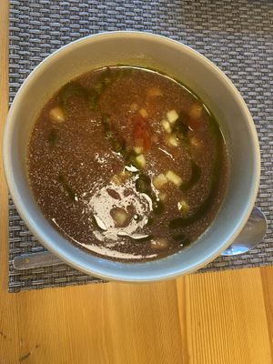 Tomato and strawberry gazpacho   at Local - Av 24 in Lisbon