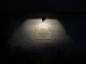 Logo at the front at Klein Zwitserland in Zwalm