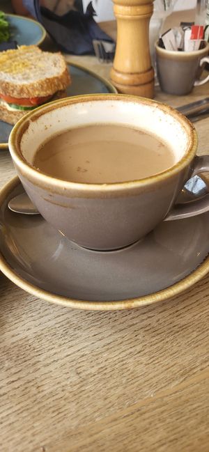 Dirty chai, started drinking, looked better at The Green Lane Social in Chinley