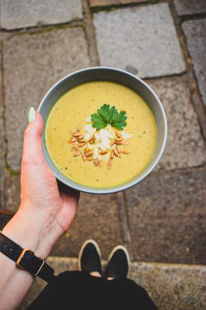 Cauliflower soup at Drunken Coffee in Cesky Krumlov