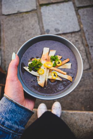 Mexican bean soup at Drunken Coffee in Cesky Krumlov