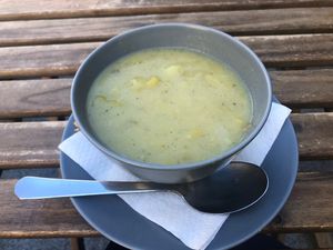 Leek soup   at Drunken Coffee in Cesky Krumlov
